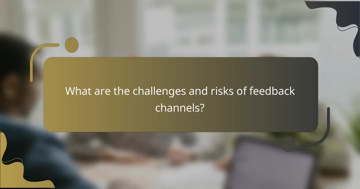 What are the challenges and risks of feedback channels?