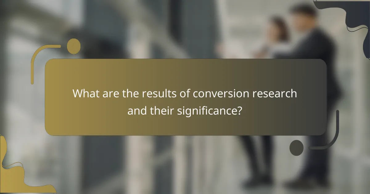 What are the results of conversion research and their significance?
